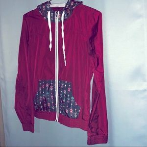 Burgundy Woman’s Windbreaker